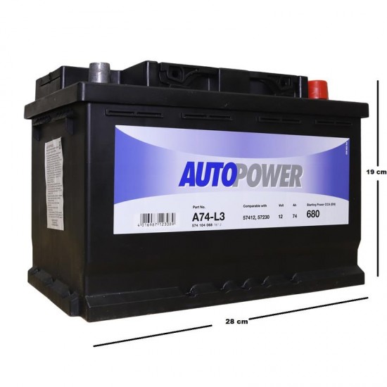 Autopower Akü 74 Amper ENY Petrol Ürünleri