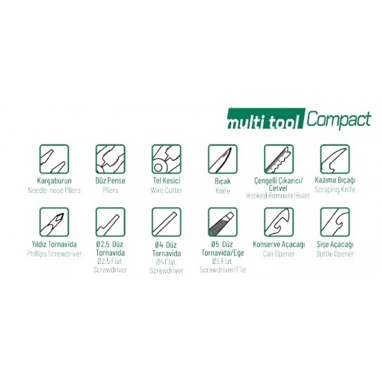 Elta 14000006047 Multi Tool Compact 160 mm (12 Fonksiyonlu) ENY Petrol Ürünleri