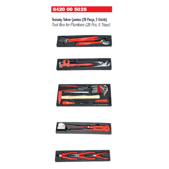 İzeltaş 8420 00 5028 Tesisatçı Takım Çantası 28 parça ENY Petrol Ürünleri