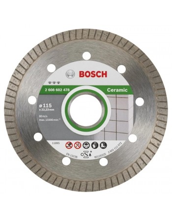 Bosch Best Serisi Seramik İçin Extra Temiz Kesim Turbo Segman  Elmas Kesme Diski 115 mm