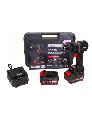 Grangos GCD25-F2 20V 5 Ah Çift Akülü Darbeli Matkap
