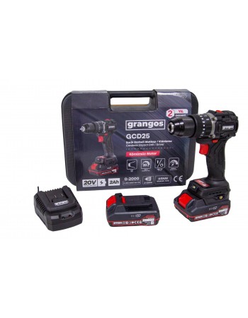 Grangos GCD25-T2 20V 2 Ah Çift Akülü Darbeli Matkap