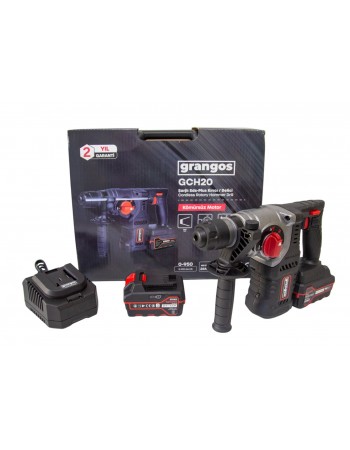 Grangos GCH20-F2 20V 5 Ah Çift Akülü SDS-Plus Kırıcı/Delici