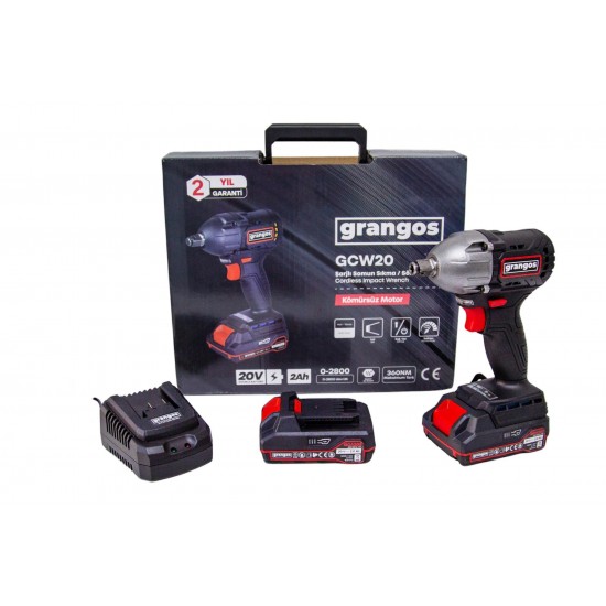 Grangos GCW20-T2 20V 2 Ah Çift Akülü Somun Sıkma ENY Petrol Ürünleri