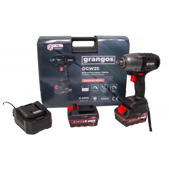 Grangos GCW25-F2 20V 5 Ah Çift Akülü Somun Sıkma ENY Petrol Ürünleri