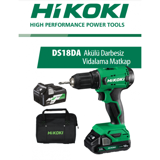 Hikoki DS18DA 18 V 5.0 Ah Akülü Darbesiz Vidalama Matkap ENY Petrol Ürünleri