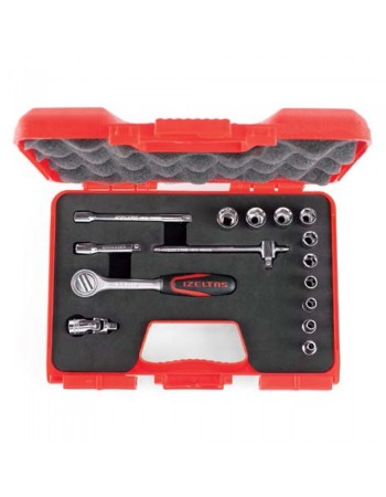 İzeltaş 1107006015 1/4" Altı Köşe Lokma Anahtar Takımı 15 Parça