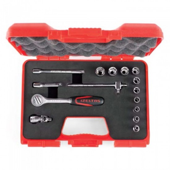 İzeltaş 1107006015 1/4 Altı Köşe Lokma Anahtar Takımı 15 Parça ENY Petrol Ürünleri