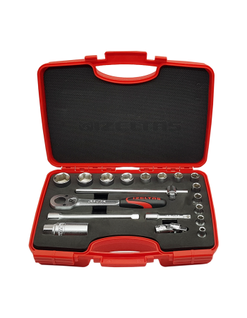 İzeltaş 1110 00 6019 3/8'' Altı Köşe Lokma Anahtar Takımı 19 Parça