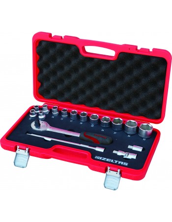 İzeltaş 1113002017 1/2" Altı Köşe Lokma Anahtar Takımı 17 Parça ( U Kolsuz)