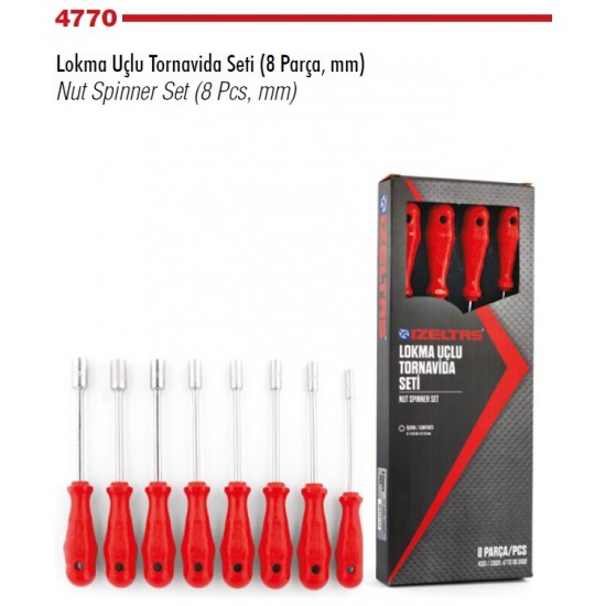 İzeltaş 4770008108 Lokma Uçlu Tornavida Takımı 8 Parça ENY Petrol Ürünleri