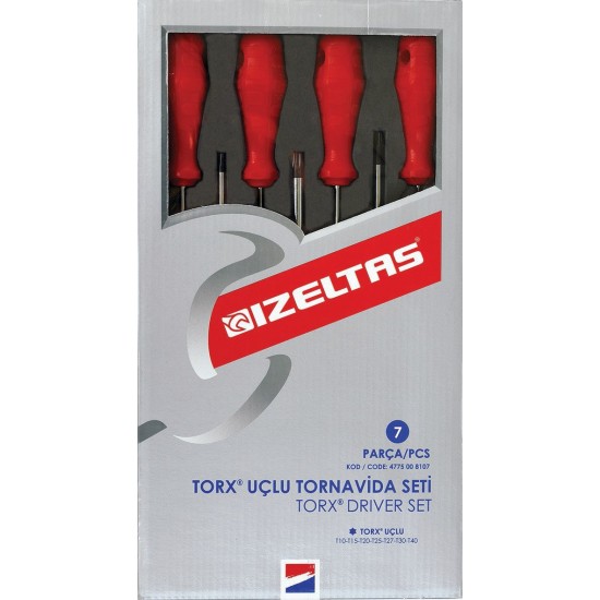 İzeltaş 4775008107 Torx Uçlu Tornavida Takımı 7 Parça ENY Petrol Ürünleri