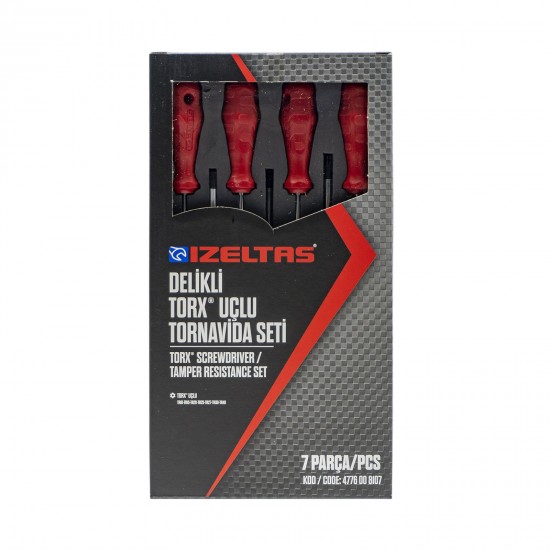 İzeltaş 4776008107 Delikli Torx Uçlu Tornavida Seti 7 Parça ENY Petrol Ürünleri