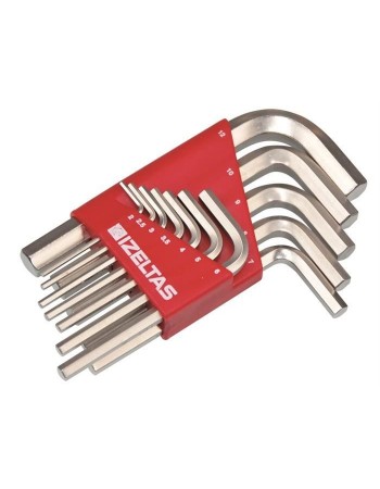 İzeltaş 4900003112 Allen Anahtar Takım Altı Köşe Standart Boy 12 Parça