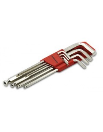 İzeltaş 4906003109 Yuvarlak Başlı Allen Anahtar Takımı Altı Köşe Uzun Boy 9 Parça