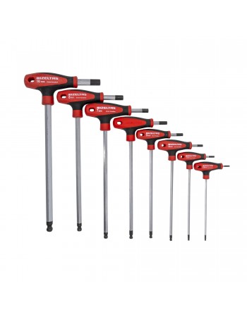 İzeltaş 4921 00 8108 T Tipi Yuvarlak Başlı Allen Anahtar Takımı 8 Parça