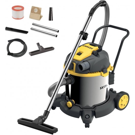 Stanley SXVC50XTDE 1600 W 50 LT Islak/Kuru Elektrikli Süpürge ENY Petrol Ürünleri